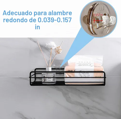 Vista 3 de 4 piezas de adhesivo para repuesto de etiqueta de estante de ducha, gancho adhesivo para estante de ducha de esquina, estante de baño, jabonera 2