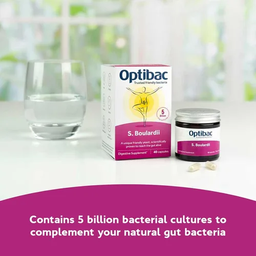Vista 3 de OptiBac Probióticos Saccharomyces Boulardii - 16 Cápsulas