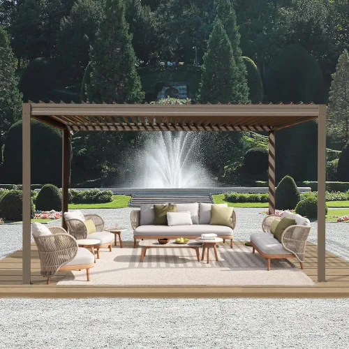 Vista 27 de Domi Pergola Screen All Aluminum, sombra de privacidad, 1 paquete, marrón
