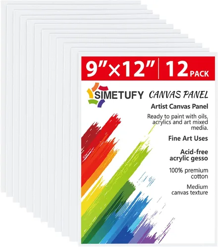 Vista 20 de Simetufy Paquete de 12 Tableros de Lienzo Pequeños para Pintura de 4 x 6 pulgadas - Paneles de Mini Lienzo de 100% Algodón sin Ácidos Imprimados