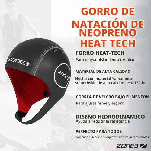 Vista 2 de ZONE3 Gorro de natación de neopreno Heat Tech