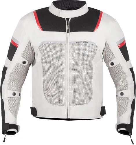 Vista 8 de WICKED STOCK Chaqueta de motociclista de malla para hombre - CE Nivel 2 Enduro Chaqueta de motociclista Armadura de motocicleta - Chaqueta