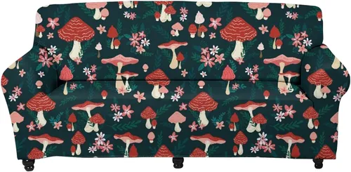 Vista 22 de Forchrinse Funda de sofá con estampado navajo africano para sofá de 1 cojín, funda elástica para sofá, protector de muebles para casa rural, hogar
