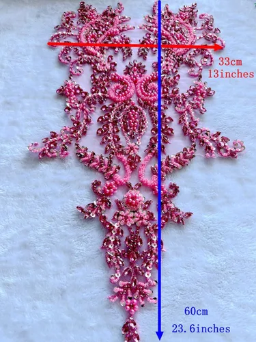 Vista 7 de Parches de diamantes de imitación brillantes hechos a mano para coser a mano con lentejuelas de cristal en encaje para vestido de graduación, ropa