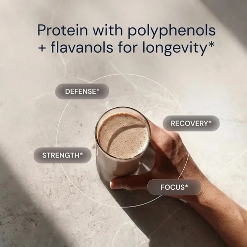Vista 3 de Blueprint Bryan Johnson Polvo de Proteína de Chocolate – Suplemento Vegano a Base de Plantas con Polvo de Cacao – Ingredientes Limpios – 26g