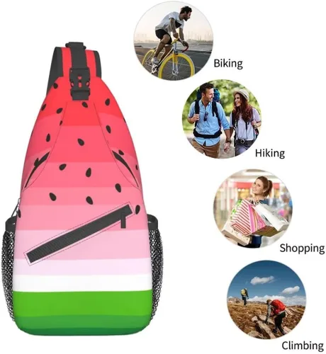 Vista 6 de Bolso bandolera impreso personalizado para mujeres y hombres, mochila cruzada para el hombro, bolsas de pecho, gimnasio, viajes, senderismo, mochila
