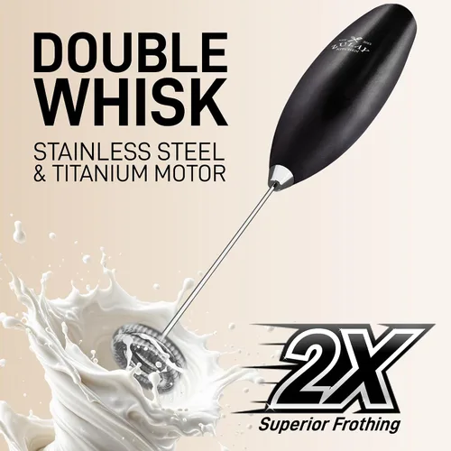 Vista 235 de Zulay Milk Boss Espumador de leche potente manual, hace espuma para latte, batidor para mezclar bebidas, café, miniespumador para capuchino, frappé