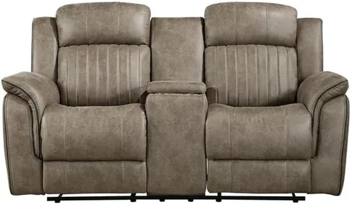 Vista 6 de Lexicon Centeroak - Juego de sofá reclinable manual de microfibra de 2 piezas, color marrón arena