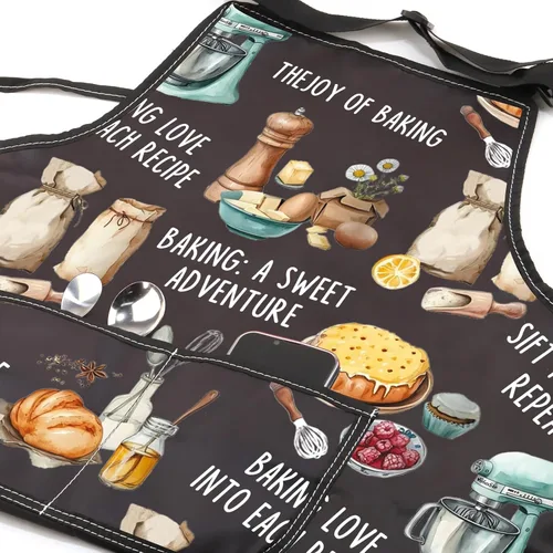 Vista 2 de WSNANG Divertidos delantales de repostería para mujeres y hombres, regalos de aventura dulce para panaderos, amantes de la repostería, regalo