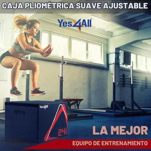 Vista 6 de Yes4All Caja pliométrica ajustable de espuma suave, entrenador de saltos - Para ejercicios pliométricos y acondicionamiento, múltiples variaciones