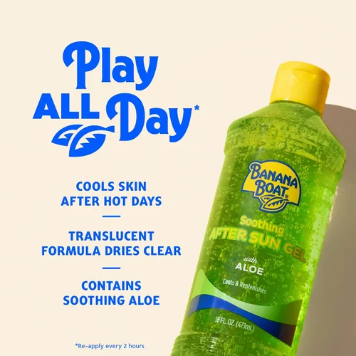 Vista 4 de Banana Boat Gel calmante para después del sol con Aloe Twin Pack Gel de aloe vera, alivio de quemaduras solares, cuidado después del sol, 16 onzas