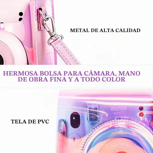 Vista 5 de Yitengteng Illusion - Funda para cámara Fujifilm Instax Mini 11/9/8, funda protectora ajustable de PVC para cámara con correa para el hombro