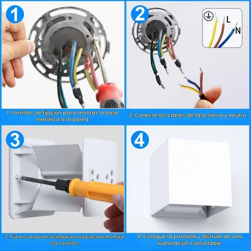 Vista 7 de ledmo Lámparas de pared LED para exterior con luz hacia arriba y hacia abajo Ajustable Aluminio IP65 20W Alta potencia 6000K 1800LM Moderna lámpara