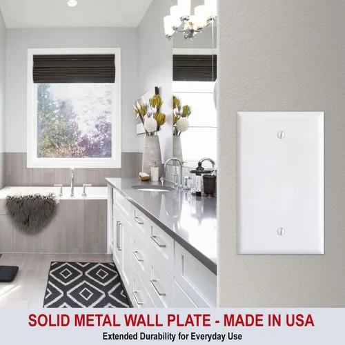 Vista 3 de Placa grande para interruptor de 1 banda, cubierta para caja eléctrica no utilizada, placa de pared en blanco de gran tamaño, placa de pared