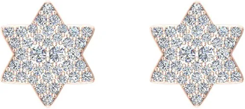 Vista 3 de Pendientes de diamante con forma de estrella de 6 puntos, oro de 14 quilates (12 quilates) (I,I1)