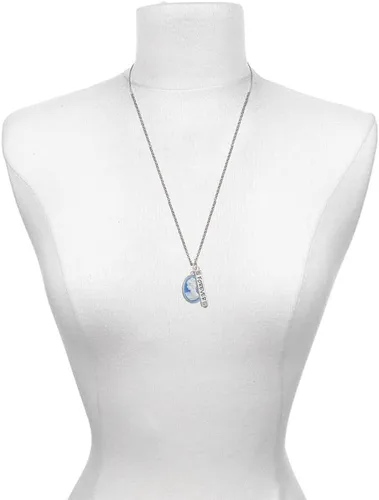 Vista 3 de Silvertone - Collar con dije de barra de ángel guardián camafeo, ovalado pequeño, 23 pulgadas