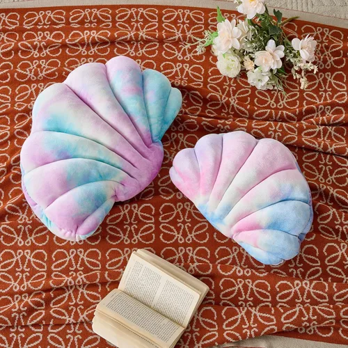 Vista 7 de XIAIJIA Seashell - Almohada decorativa con forma de concha marina, almohada de lanzar con forma de concha, almohada de playa con inserto 3D