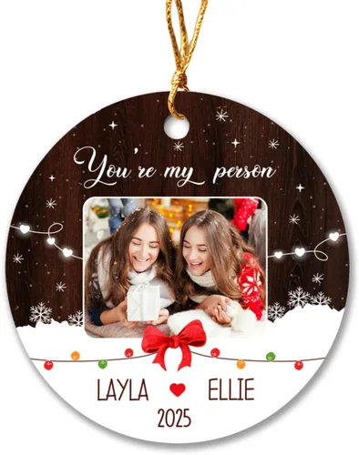 Vista 16 de Adornos de Navidad personalizados 2025 para amigas, regalos de adorno para la decoración del árbol de Navidad, regalo personalizado de Navidad
