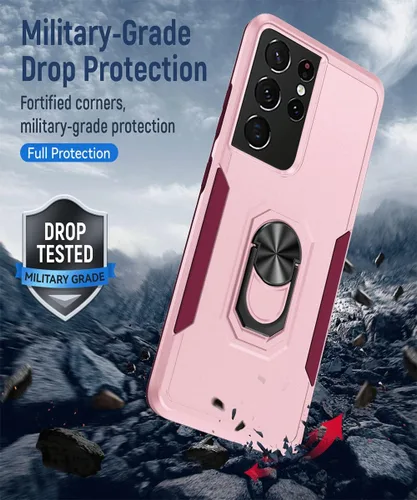Vista 6 de Funda para Samsung Galaxy A52 5G, a52 Samsung resistente [grado militar] 16 pies. Funda protectora extrema de doble capa con soporte magnético