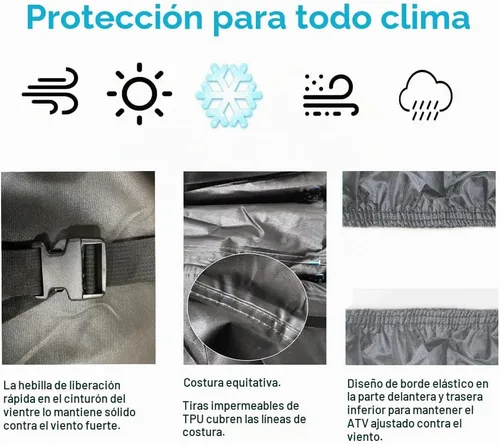 Vista 8 de QYMOTO Cubierta para ATV, Cubierta grande para ATV XL 2-UP, Universal para 4 ruedas Quad Durable Impermeable al Aire Libre Protección Completa