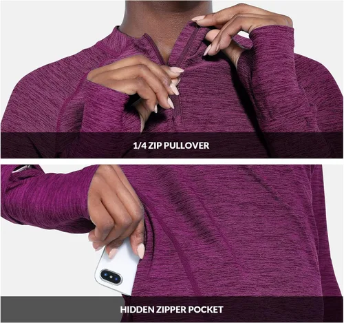 Vista 5 de BALEAF Camisas de secado rápido para mujer, manga larga, para correr, senderismo, entrenamiento, UPF50+ SPF