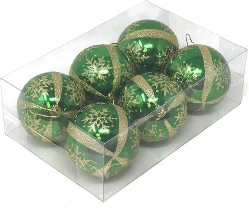 Vista 13 de Allgala - Paquete de 6 bolas para decorar el árbol de Navidad, 3" con lujosa decoración con brillantina (negro)
