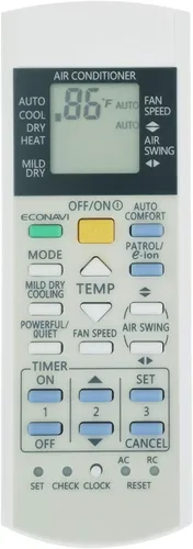 Vista 3 de Repuesto para control remoto de aire acondicionado Panasonic A75C2913 CWA75C2913 (pantalla tanto en Fahrenheit como Celsius)