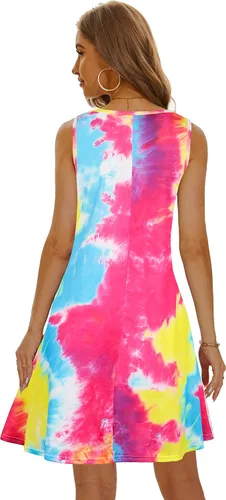 Vista 3 de Moskill - Vestidos de verano para mujeres, vestido casual de playa con bolsillos