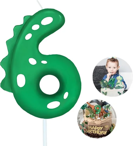 Vista 42 de Velas de cumpleaños con número (0 velas rojas) con forma de dinosaurio, velas de pastel de feliz cumpleaños para decoración de fiesta de cumpleaños