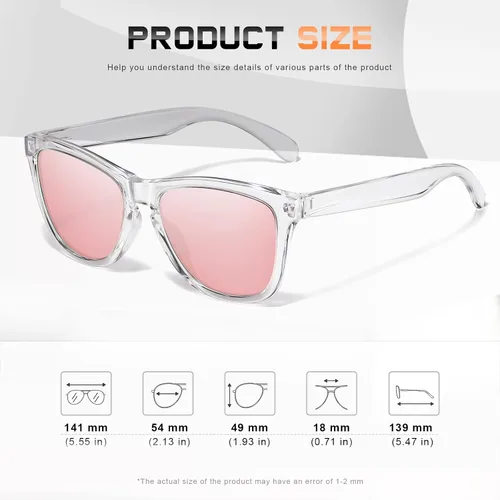 Vista 2 de Gafas de sol polarizadas para mujer y hombre, estilo clásico retro, diseño moderno con espejo