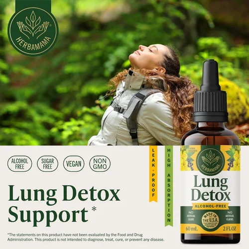 Vista 2 de HERBAMAMA Gotas de limpieza pulmonar con hoja de gordolobo - Gotas de gordolobo para pulmones