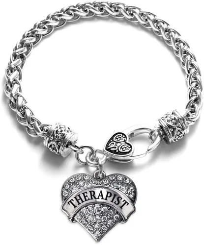 Vista 114 de Pulsera de plata con dije de corazón pavé con joyas de circonita cúbica