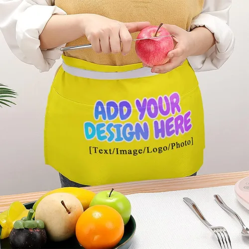Vista 76 de AXKEUDO Delantal personalizado con bolsillos, delantales de cintura para camarera para cocinar en casa, restaurante, servir trabajo