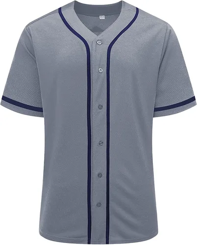 Vista 2 de Camiseta de béisbol para hombres y mujeres, uniformes deportivos hipster hip hop, camisas de manga corta para camisa personalizada con botones