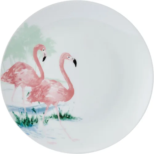 Vista 7 de Studio Nova Flamingo Haven Tropical juego de vajilla de 12 piezas, platos y cuencos, para 4 comensales