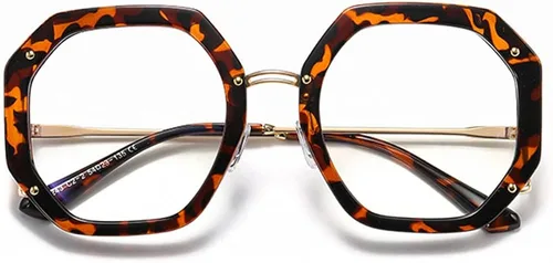 Vista 2 de Marco de gafas octágono geométrico irregular de 8 ángulos de inspiración vintage no óptico