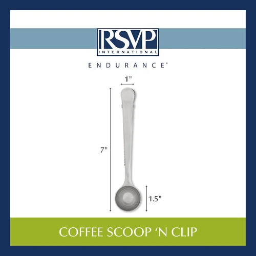 Vista 8 de RSVP International Coffee Scoop Collection, 1-1/2 cucharada, clip, acero inoxidable