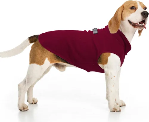 Vista 53 de BEAUTYZOO Chaleco de vellón para perros pequeños, de invierno y clima frío, con anillo en D, con anillo en D para correa, resistente al viento, rojo