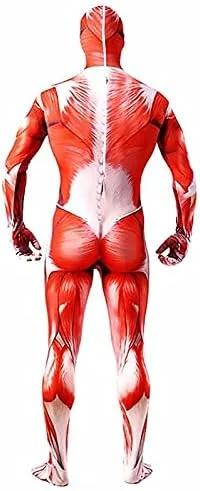 Vista 4 de Halloween Attack On Titan Costume Cosplay Shingeki No Kyojin Muscle Bodysuit Jumpsuit Zentai Spandex Unisex for Kids Adult