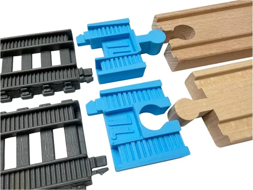 Vista 2 de TrainLab Adaptadores, compatibles con Thomas & Friends Trackmaster Gray 2014 y pistas de ferrocarril de madera, accesorios esenciales Trackmaster
