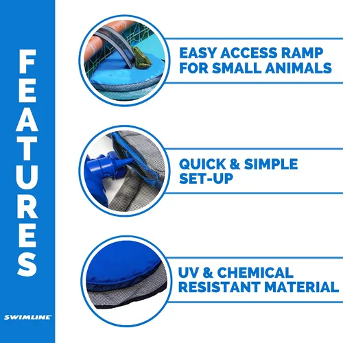 Vista 3 de SWIMLINE HYDROTOOLS Tronco de rana - Rampa de escape para animales pequeños para piscinas y spas - Rampa de escape para animales de piscina de Azul