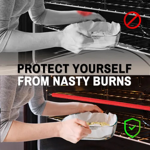 Vista 2 de Protección para estantes de horno de silicona - Protector de estante resistente al calor para estufa, protector lateral de calor para la parrilla