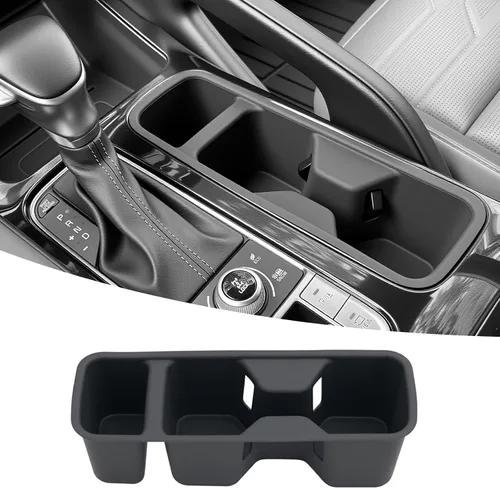 Vista 14 de Organizador de portavasos compatible con accesorios Chevy Equinox 2018-2024, sin ruido, a prueba de agua y polvo, TPE inserto para consola