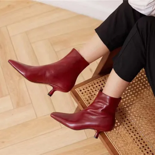 Vista 5 de CParavano Botines para mujer Botas de tacón alto Botines de tobillo para mujer Botas de tacón para mujer Botines para mujer Botas puntiagudas