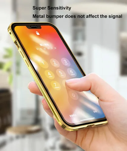 Vista 7 de Funda magnética para iPhone 13 Pro Max de 360 grados de cuerpo completo, lente de cámara integrada y protector de pantalla, color negro