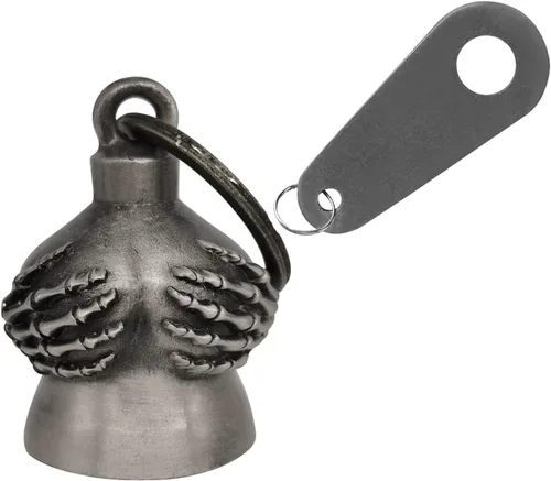 Vista 10 de Campana de motocicleta con colgador para motociclista, campanas de motociclista de buena suerte y accesorios de motocicleta, campana de la suerte