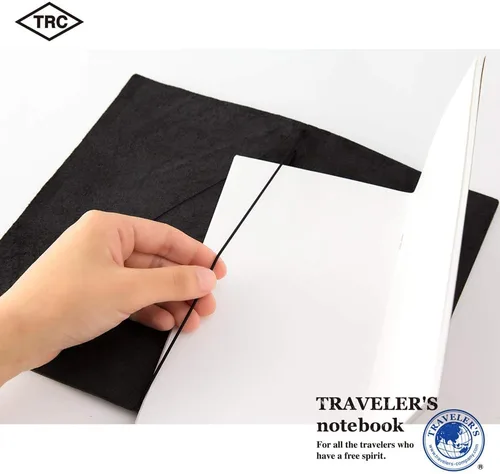 Vista 6 de Libreta negra de piel para viajeros Midori