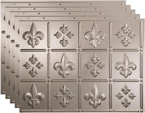 Vista 12 de FASÄDE Fleur-de-lis - Panel decorativo de vinilo decorativo para salpicaduras de 18 x 24 pulgadas en cobre piedra lunar (paquete de 5)