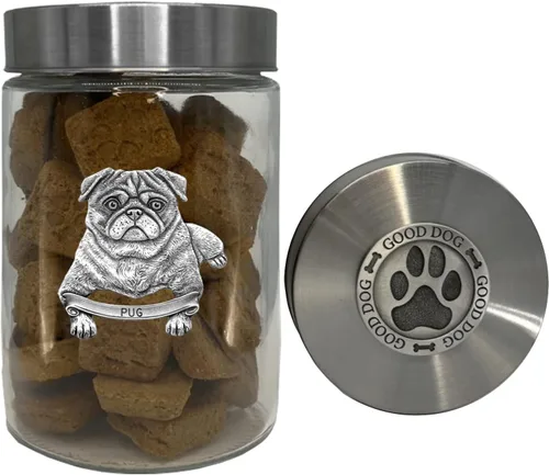 Vista 22 de Heritage Pewter Basset Hound Good Dog Treat Jar – Tarro de golosinas de 34 onzas con tapa hermética a rosca Regalo para propietarios de Basset