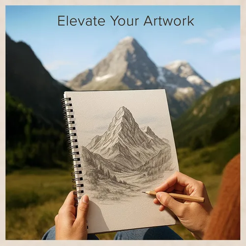 Vista 7 de Cuaderno de bocetos de artista de tapa dura – Papel muy grueso de 200GSM – Cuaderno de bocetos en espiral para dibujo y técnicas mixtas – Bloc